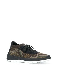Мужские темно-зеленые кроссовки от Etro