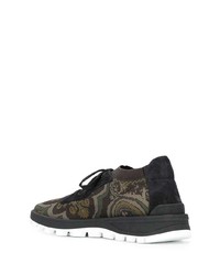 Мужские темно-зеленые кроссовки от Etro