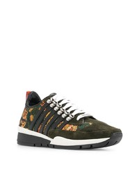 Мужские темно-зеленые кроссовки от DSQUARED2