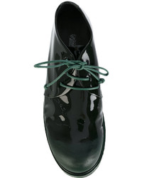 Женские темно-зеленые кружевные туфли на шнуровке от Marsèll