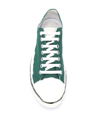 Мужские темно-зеленые низкие кеды из плотной ткани от Marni