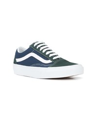 Мужские темно-зеленые низкие кеды из плотной ткани от Vans