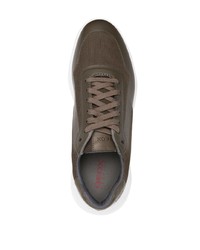 Мужские темно-зеленые низкие кеды от Geox