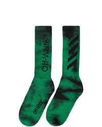 Мужские темно-зеленые носки c принтом тай-дай от Off-White