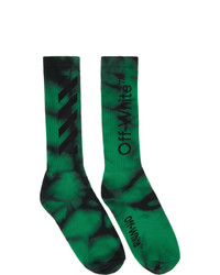 Мужские темно-зеленые носки c принтом тай-дай от Off-White