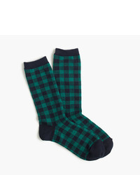 Темно-зеленые носки с принтом