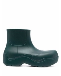 Мужские темно-зеленые резиновые ботинки челси от Bottega Veneta