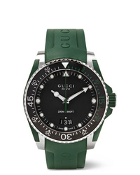 Мужские темно-зеленые резиновые часы от Gucci