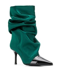 Темно-зеленые сатиновые ботильоны от Marc Ellis