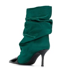 Темно-зеленые сатиновые ботильоны от Marc Ellis