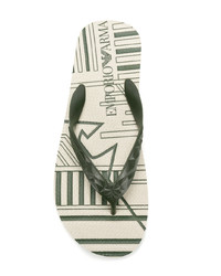 Мужские темно-зеленые сланцы от Emporio Armani