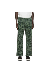 Мужские темно-зеленые спортивные штаны с леопардовым принтом от Vyner Articles