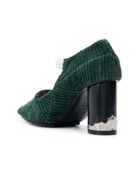 Темно-зеленые туфли из плотной ткани от Toga Pulla