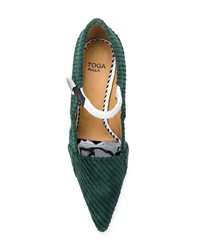 Темно-зеленые туфли из плотной ткани от Toga Pulla