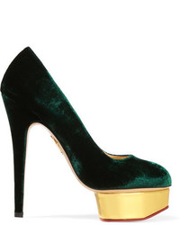 Темно-зеленые туфли от Charlotte Olympia