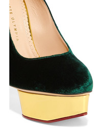 Темно-зеленые туфли от Charlotte Olympia