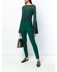 Темно-зеленые узкие брюки от Lanvin