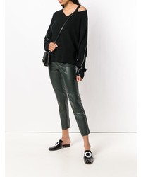 Темно-зеленые узкие брюки от Kiltie