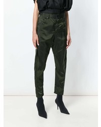 Темно-зеленые узкие брюки от Haider Ackermann