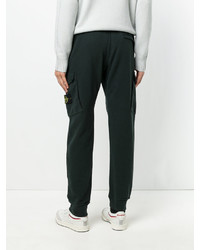 Мужские темно-зеленые хлопковые брюки от Stone Island