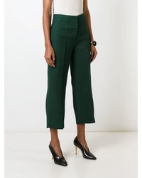 Женские темно-зеленые шелковые классические брюки от Marni