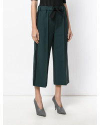 Темно-зеленые шерстяные брюки-кюлоты от Fendi