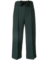Темно-зеленые шерстяные брюки-кюлоты от Fendi