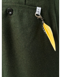 Мужские темно-зеленые шерстяные брюки от Pt01