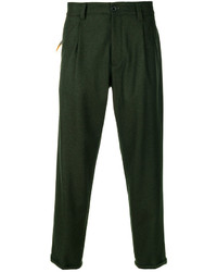 Мужские темно-зеленые шерстяные брюки от Pt01