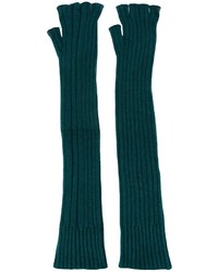 Темно-зеленые шерстяные длинные перчатки от Maison Margiela