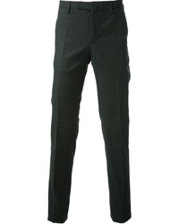 Мужские темно-зеленые шерстяные классические брюки от Incotex