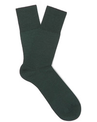 Темно-зеленые шерстяные носки
