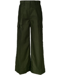 Темно-зеленые широкие брюки от H Beauty&Youth