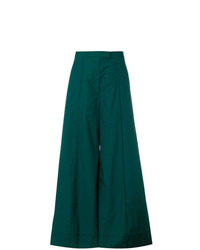 Темно-зеленые широкие брюки от Lemaire