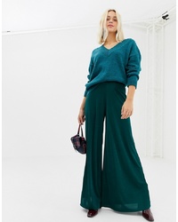 Темно-зеленые широкие брюки от Miss Selfridge