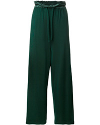 Темно-зеленые широкие брюки от MM6 MAISON MARGIELA