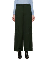 Темно-зеленые широкие брюки от Nina Ricci