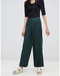 Темно-зеленые широкие брюки от Weekday