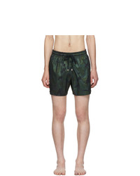 Темно-зеленые шорты для плавания с камуфляжным принтом от Vilebrequin