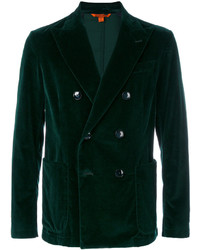 Мужской темно-зеленый бархатный двубортный пиджак от Barena
