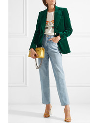 Женский темно-зеленый бархатный пиджак от Gucci