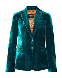 Женский темно-зеленый бархатный пиджак от Etro