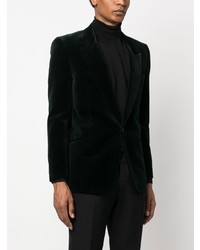 Мужской темно-зеленый бархатный пиджак от Saint Laurent