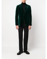 Мужской темно-зеленый бархатный пиджак от Lardini