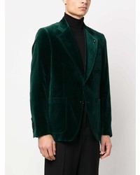 Мужской темно-зеленый бархатный пиджак от Lardini