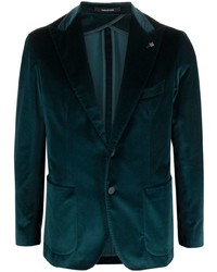 Мужской темно-зеленый бархатный пиджак от Tagliatore