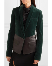 Женский темно-зеленый бархатный пиджак от Haider Ackermann