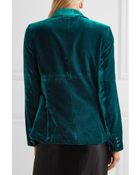 Женский темно-зеленый бархатный пиджак от Etro