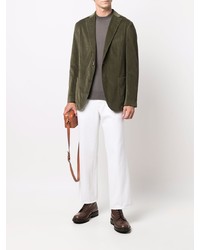 Мужской темно-зеленый бархатный пиджак от Boglioli