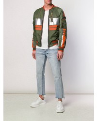 Мужской темно-зеленый бомбер с принтом от Dolce & Gabbana